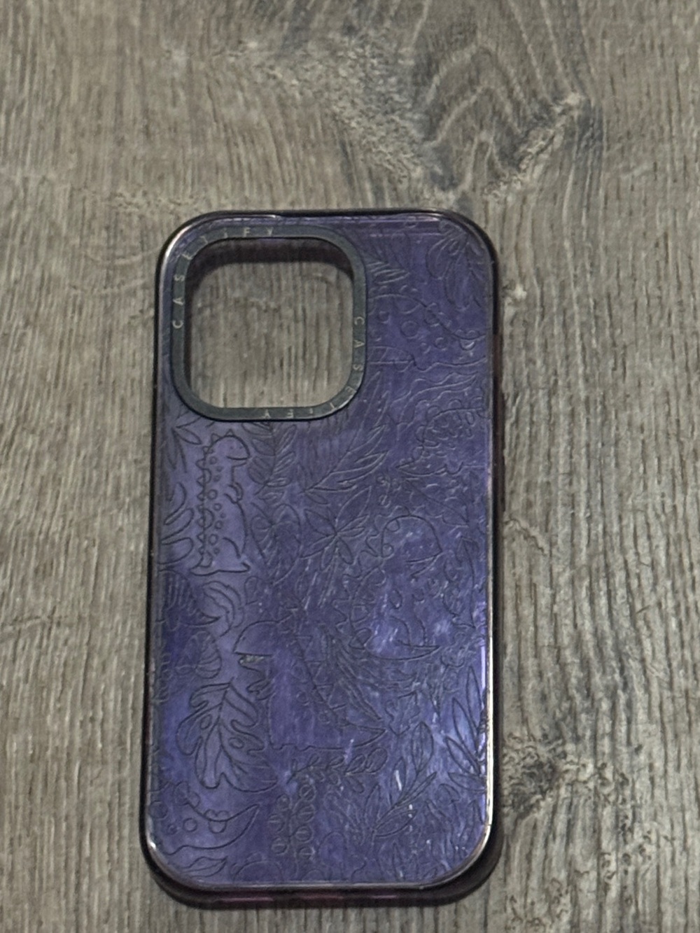 Casetify Purple Dinosaur Floral Embossed iPhone Case